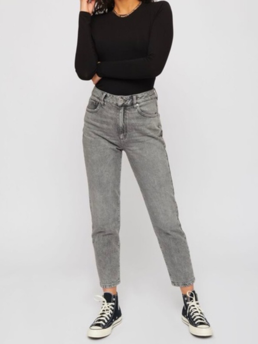 Dynamite High-Rise Gray Cropped Jeans